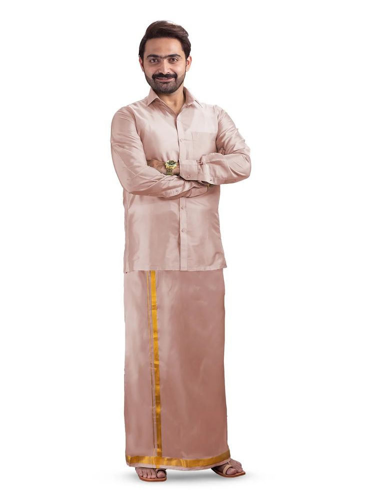 Pink shirt & Dhoti Combo